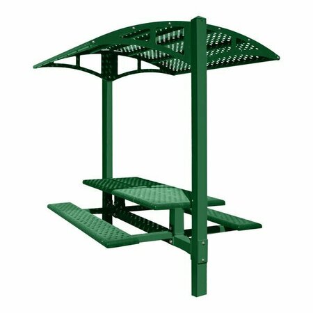 PARIS SITE FURNISHINGS PSF Shade Series 6' Moss Green Picnic Table with Canopy - 85.5'' x 78'' x 97.375'' 969DPS6PSSBMG